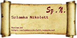 Szlamka Nikolett névjegykártya